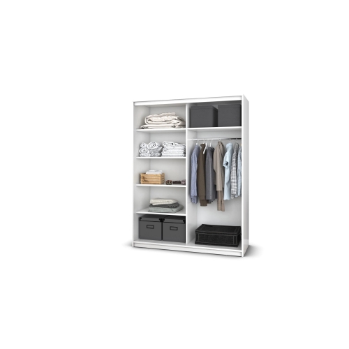 Dressing Deluxe 150x200x61 cm, alb cu oglinda
