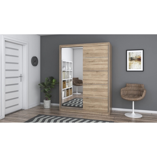 Dressing Deluxe 150x200x61 cm, sonoma cu oglinda