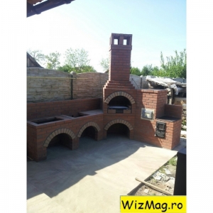 Gratar de gradina cu plita si cuptor pe colt 2