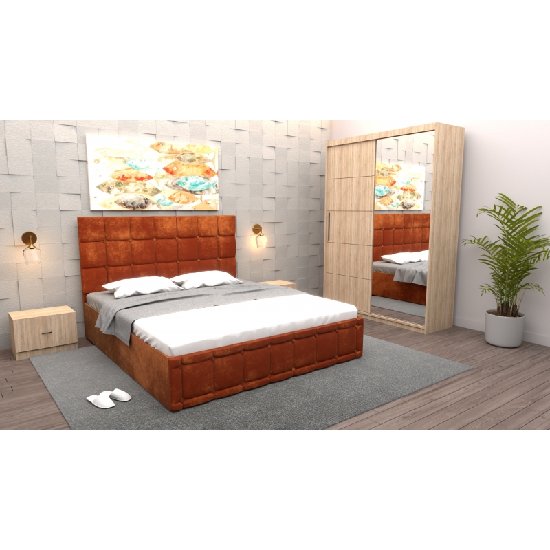 Dormitor Regal cu Pat Tapitat...