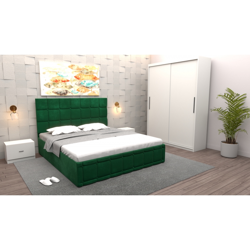 Dormitor Regal cu Pat Tapitat Verde...