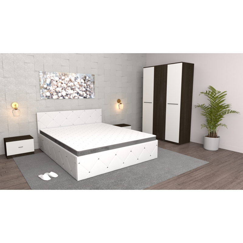 Dormitor Milano Alb Wenge cu Dulap 3...