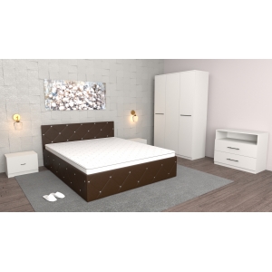 Dormitor Milan Wenge alb cu...