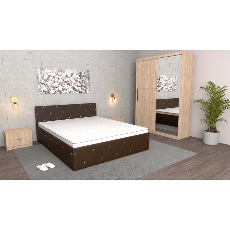 Dormitor Milano Wenge Sonoma cu Dulap...