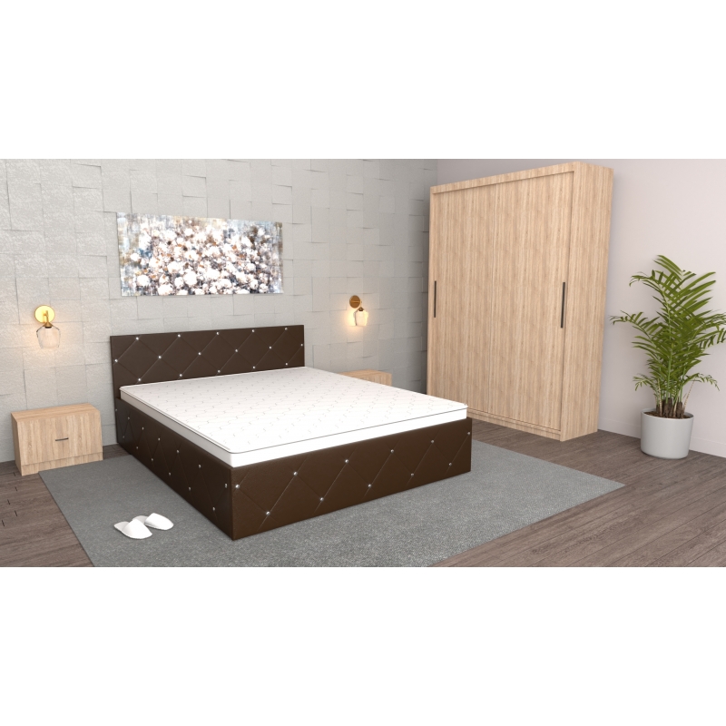 Dormitor Milano Wenge Sonoma cu Dulap...