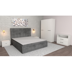 Dormitor Regal Gri Alb cu...