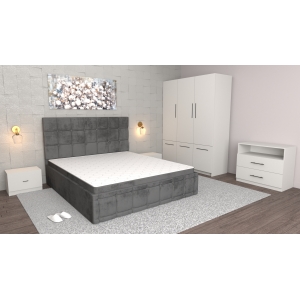 Dormitor Regal Gri Alb cu...