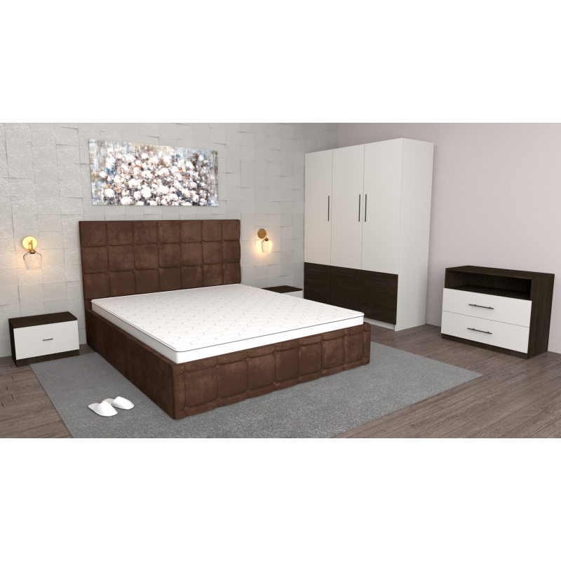 Dormitor Regal Maro Wenge cu Comoda...