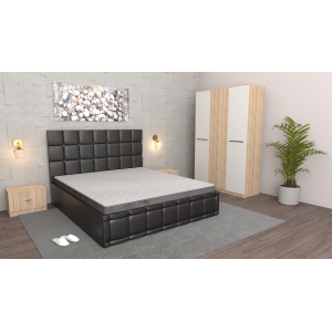 Dormitor Regal Negru Sonoma...