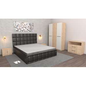 Dormitor Regal Negru Sonoma...
