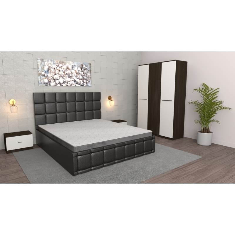 Dormitor Regal Negru Wenge cu Dulap 3...