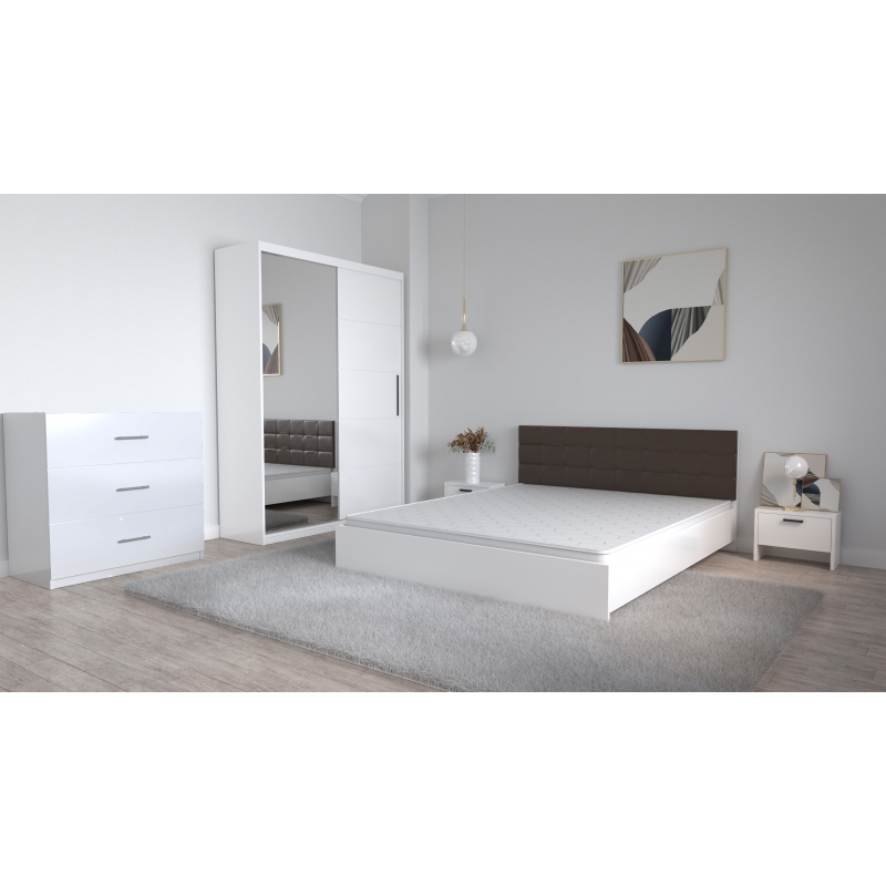 Set Dormitor Coral Alb cu tablie...