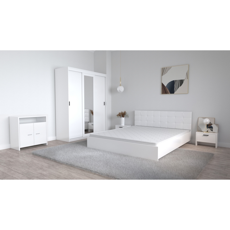 Set Dormitor Coral Alb cu tablie...
