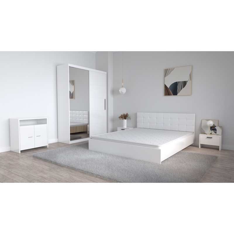 Set Dormitor Coral Alb cu tablie...