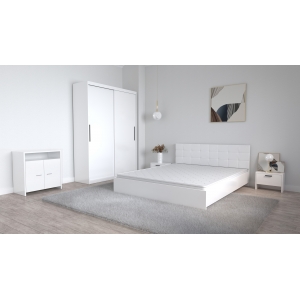 Set Dormitor Coral Alb cu...