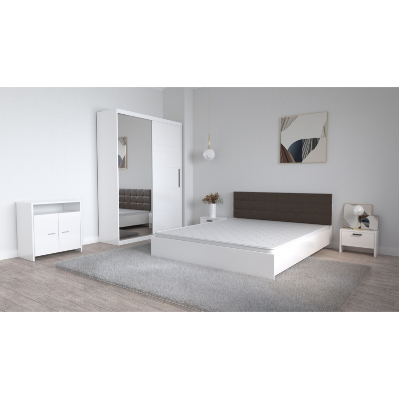 Set Dormitor Coral Alb cu tablie...