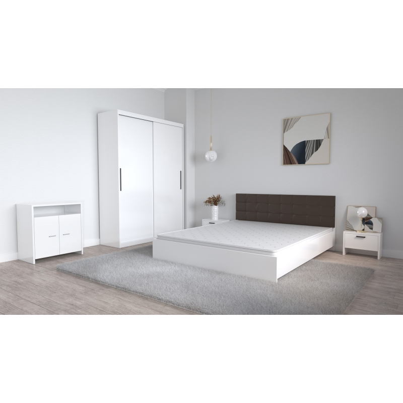 Set Dormitor Coral Alb cu tablie...