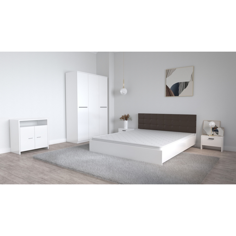 Set Dormitor Coral Alb cu tablie...