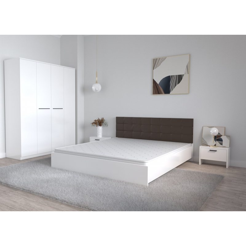 Set Dormitor Coral Alb cu tablie...