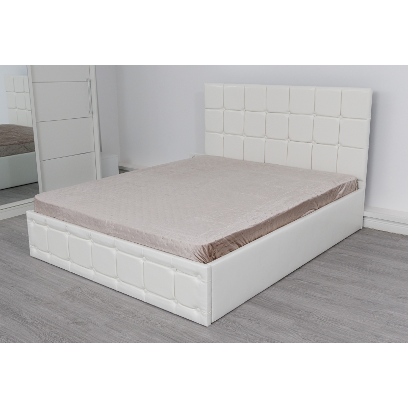 Pat Regal Alb tapitat 140x200 din...