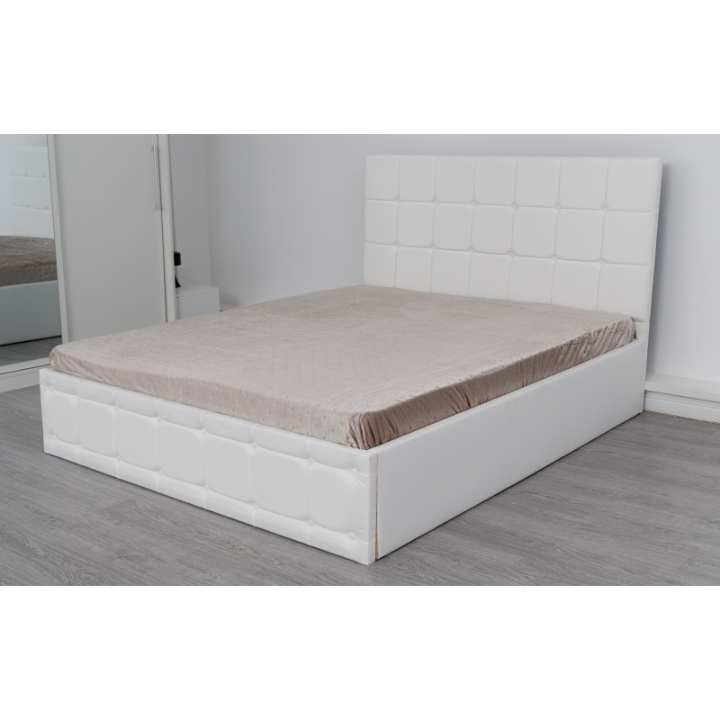 Pat Regal Alb tapitat 180x200 din...