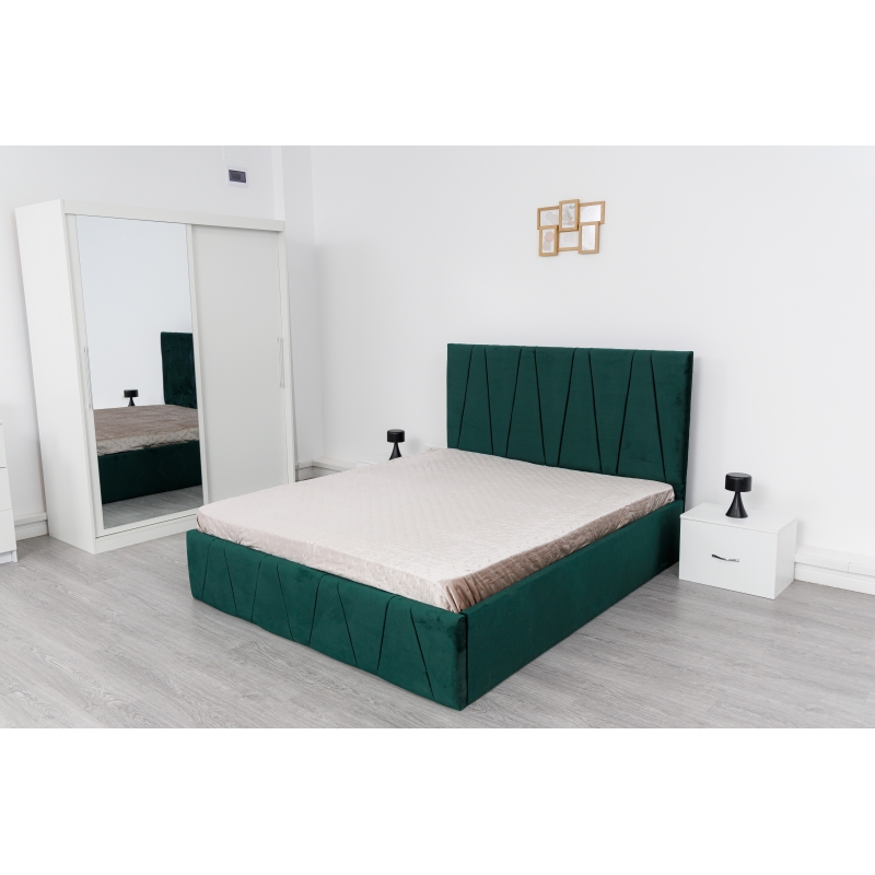 Dormitor Complet Eric Alb Verde cu...