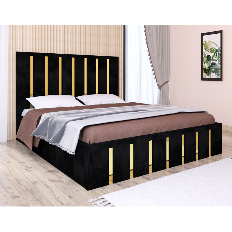 Pat Atena Negru cu Oglinda Gold 140 x...