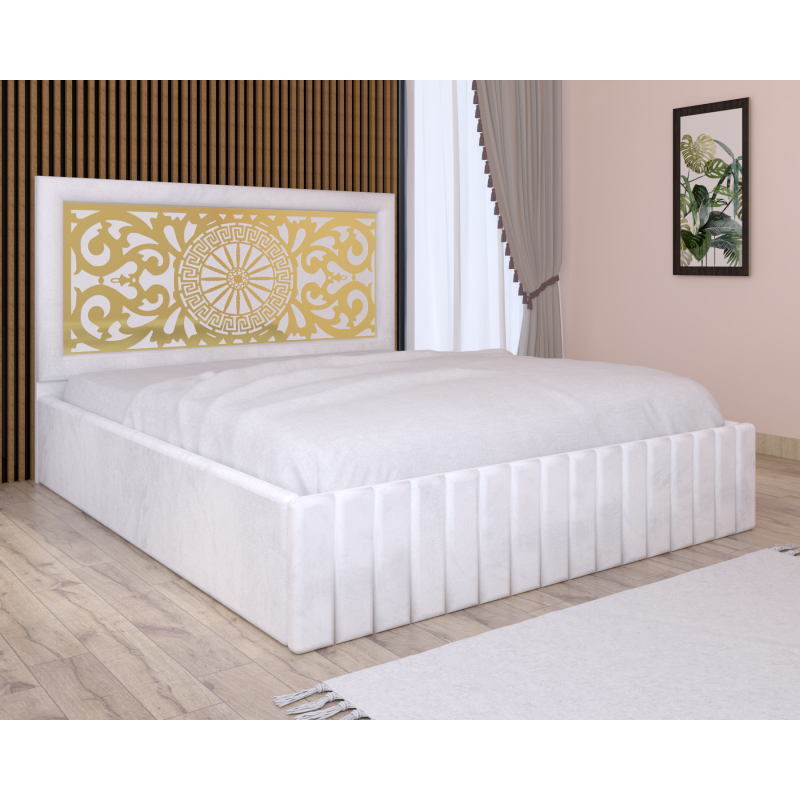 Pat Tapitat Stefan Cod122 Alb Cu Saltea