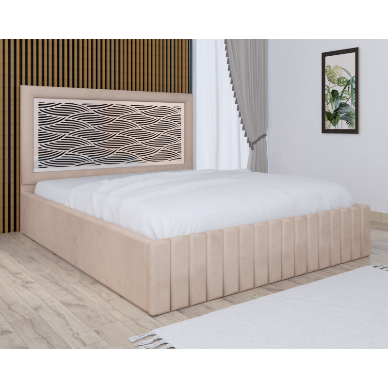 Pat Tapitat Stefan Cod145 Crem Cu Saltea