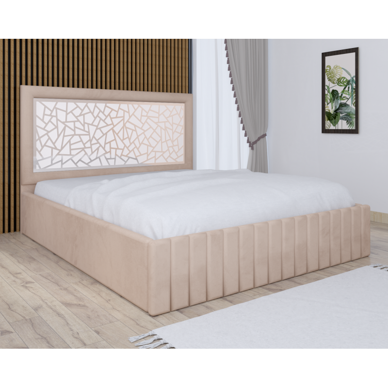 Pat Tapitat Stefan Cod148 Crem Cu Saltea