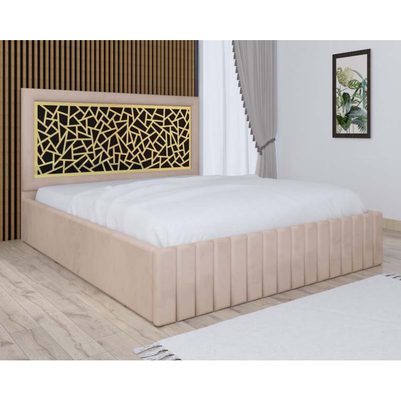 Pat Tapitat Stefan Cod150 Crem Cu Saltea