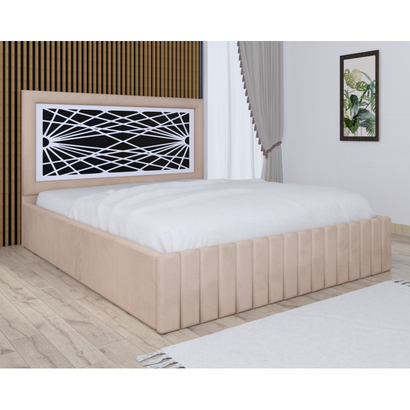 Pat Tapitat Stefan Cod172 Crem Cu Saltea