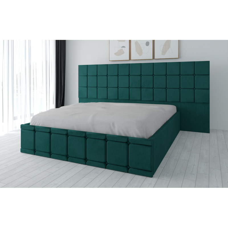Pat Tapitat Regal Verde din stofa cu...