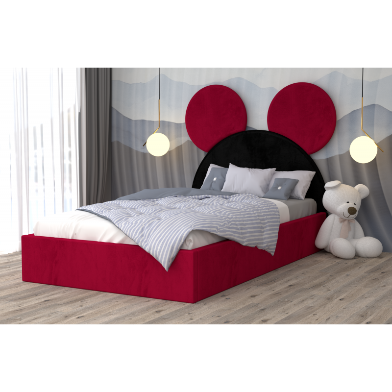Pat Tapitat Mickey Rosu Negru Rosu cu...