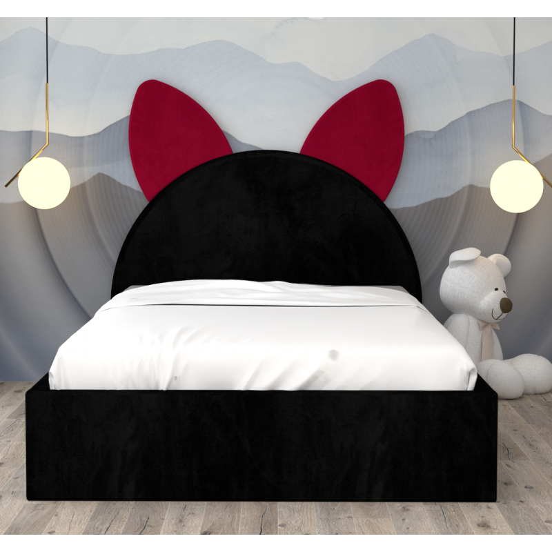 Pat Tapitat Kitty Rosu Negru Negru cu...