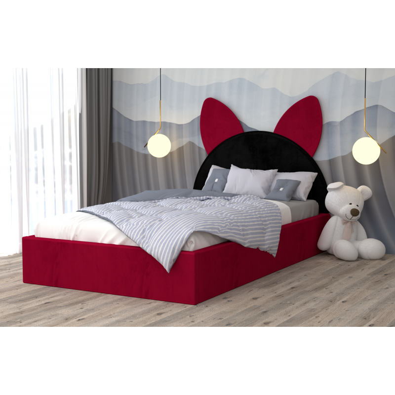 Pat Tapitat Kitty Rosu Negru Rosu cu...