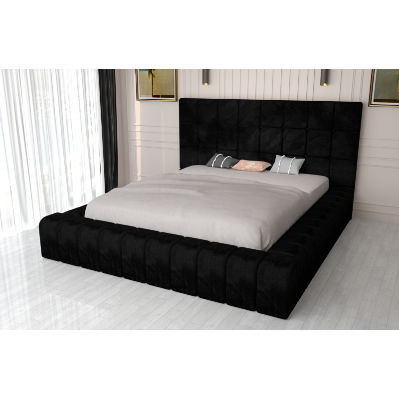 Pat Tapitat Regal Galaxy Negru cu Saltea