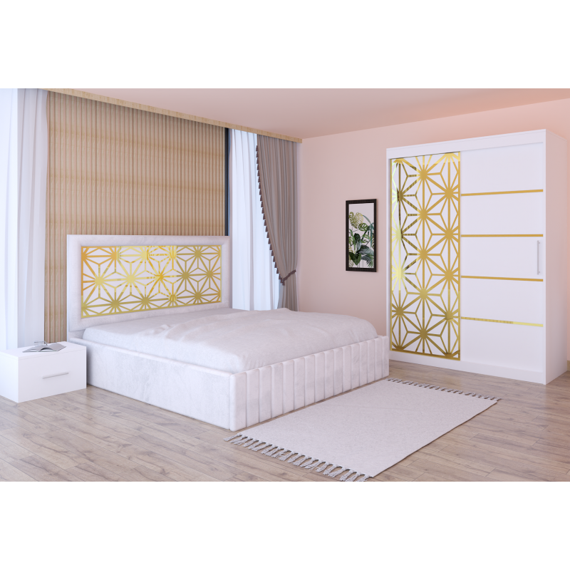 Dormitor Stefan Alb COD103  Cu Pat...
