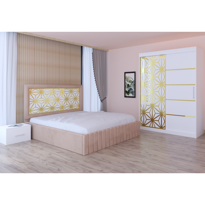Dormitor Stefan Alb COD103  Cu Pat...