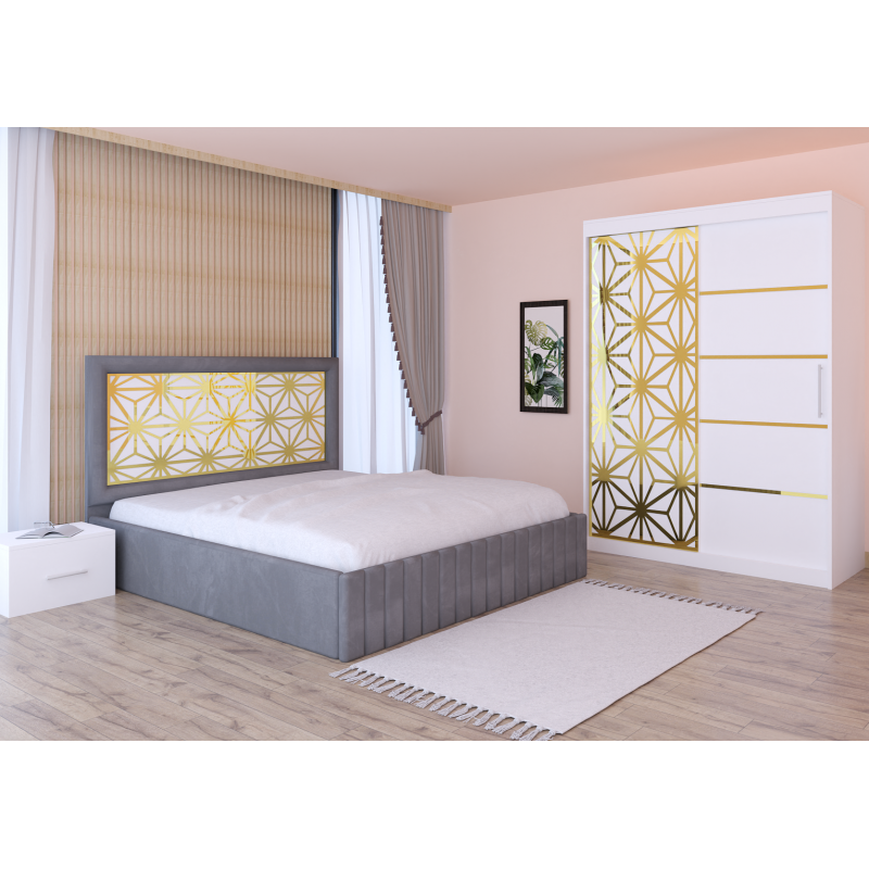Dormitor Stefan Alb COD103  Cu Pat...