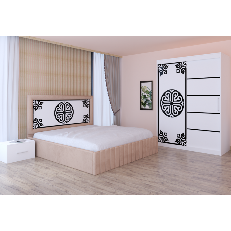 Dormitor Stefan Alb COD115  Cu Pat...