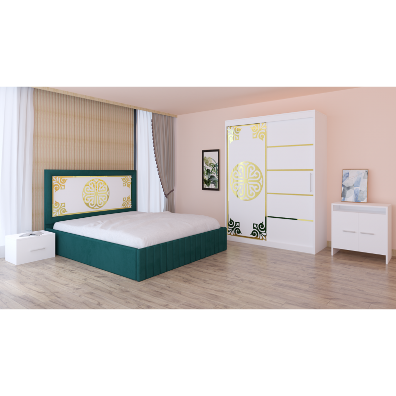 Dormitor Stefan Alb COD113  Cu Pat...