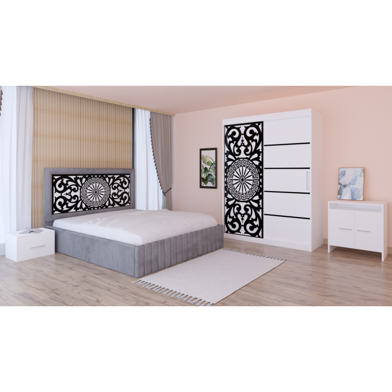 Dormitor Stefan Alb COD123  Cu Pat...