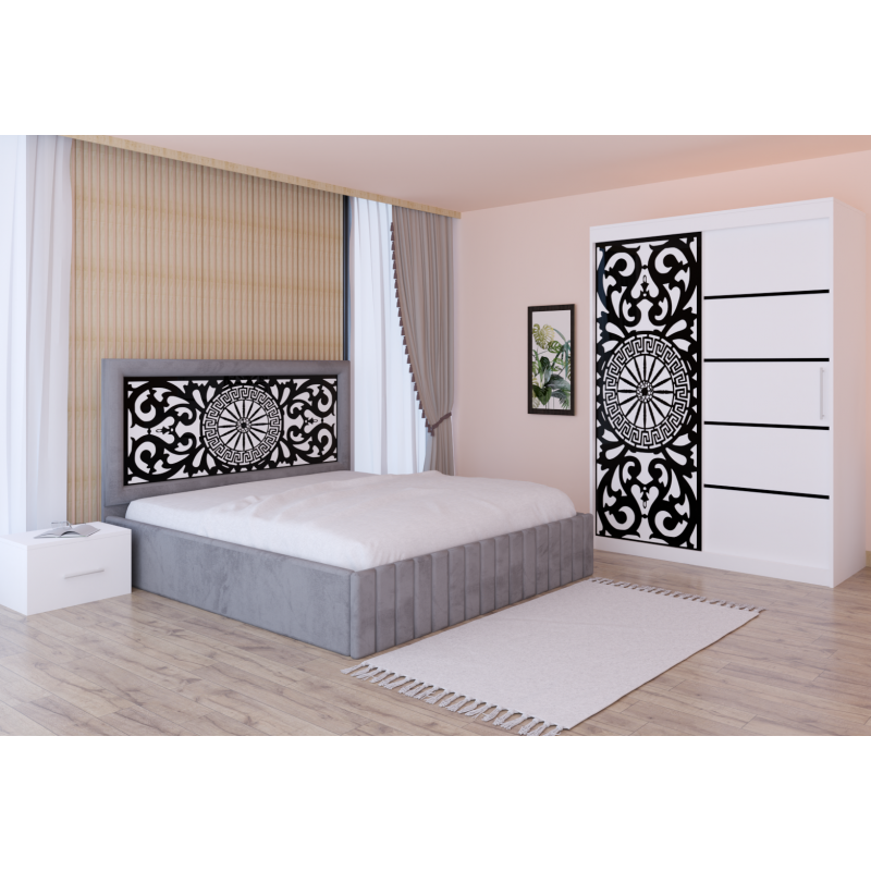Dormitor Stefan Alb COD123  Cu Pat...