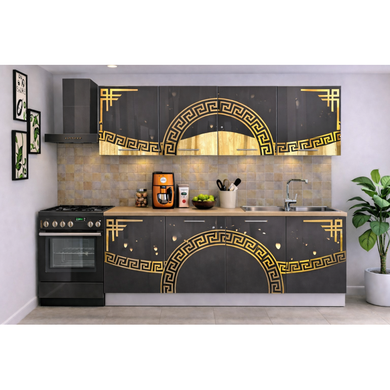 Bucatarie Verona 200 cm Gri Ornament...